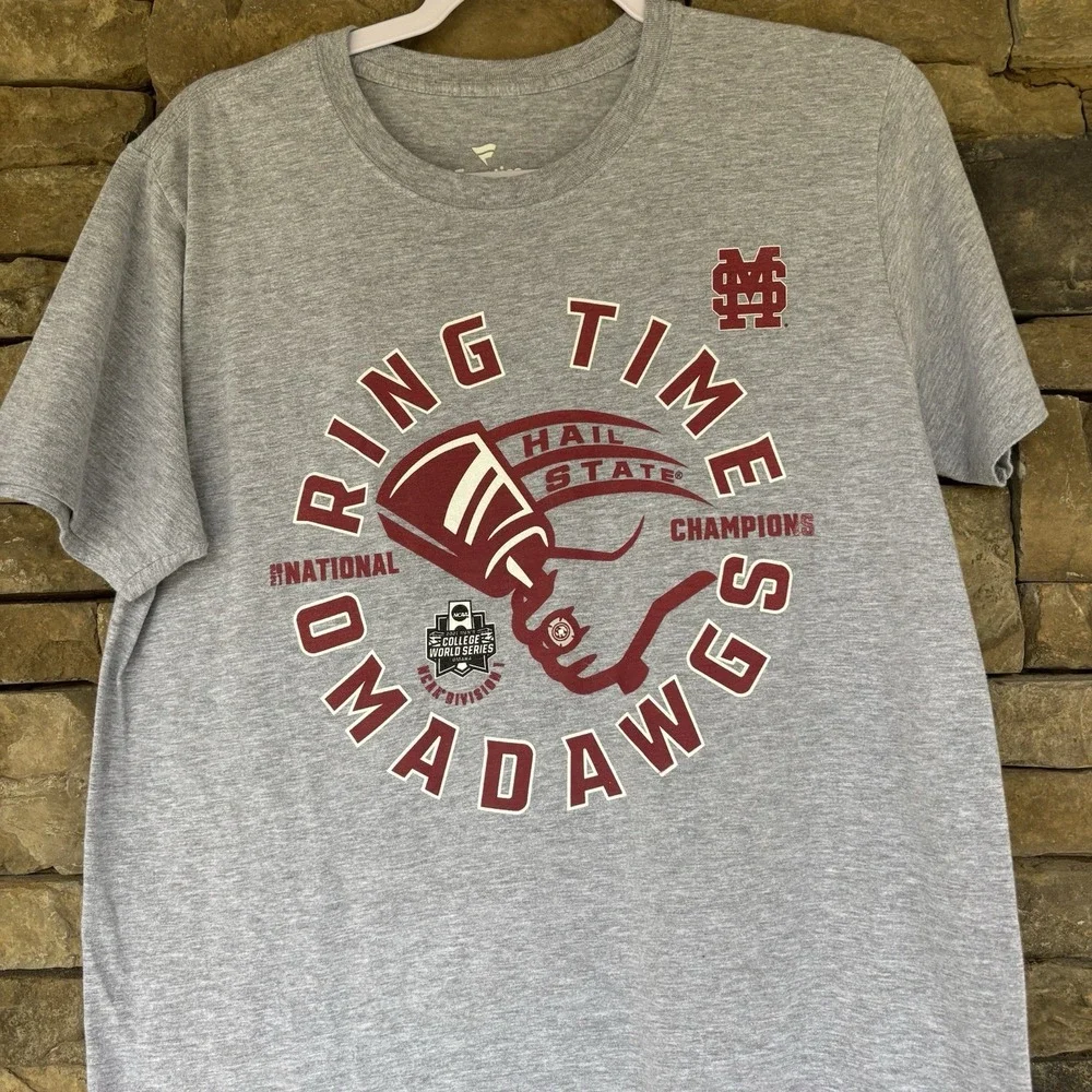 Mississippi State T-shirt Grey Medium Circle Logo‎ Football Hail State